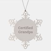 Funny Grandpa Gifts, Snowflake Ornament, 'Certified Grandpa' Quote, Christmas Unique Gifts from Family to Grandpa - Image 1